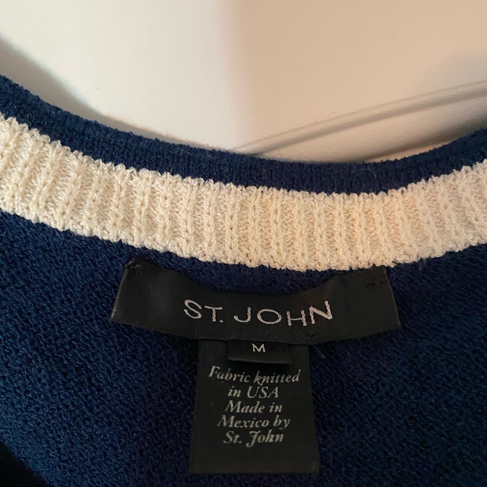 St. John Dark Blue Tank Top with White Trim - Picture 2 of 3